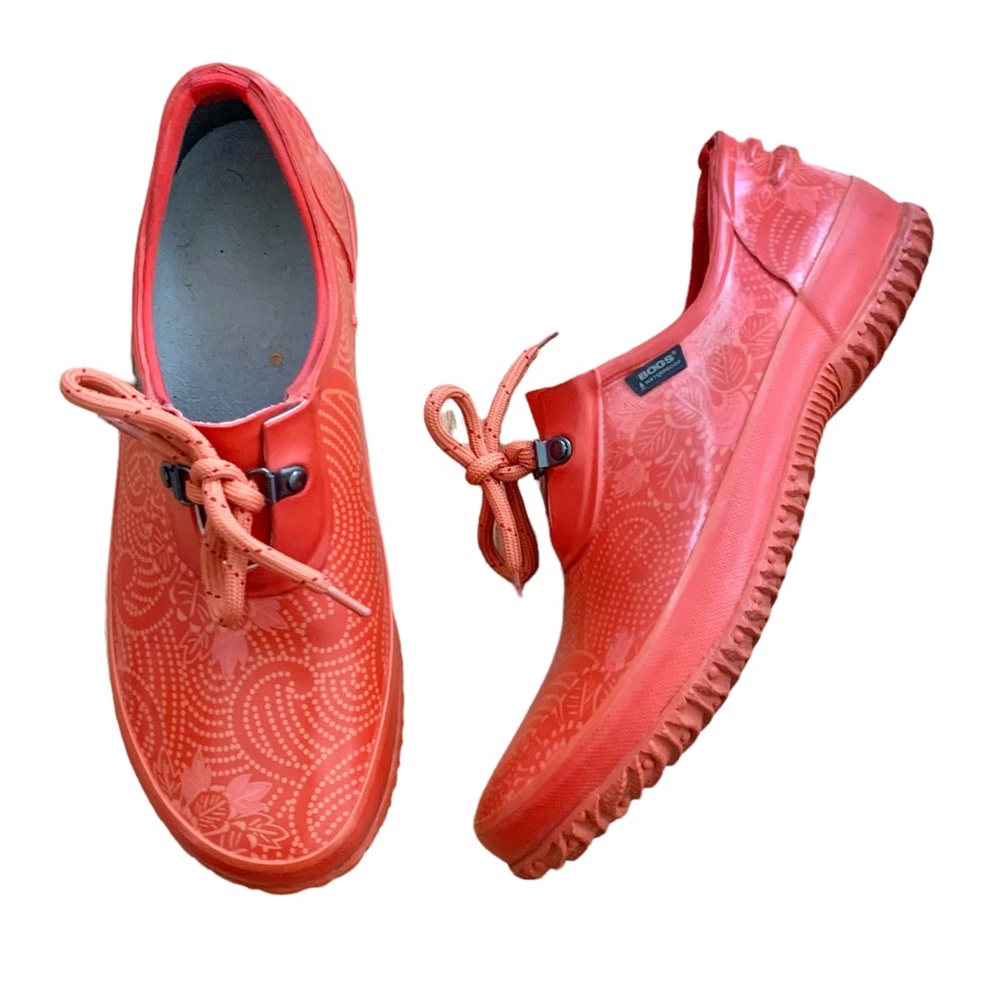 Bogs Women's Urban Farmer Batik Lace Up Rain Shoes - Red, Size 9 US